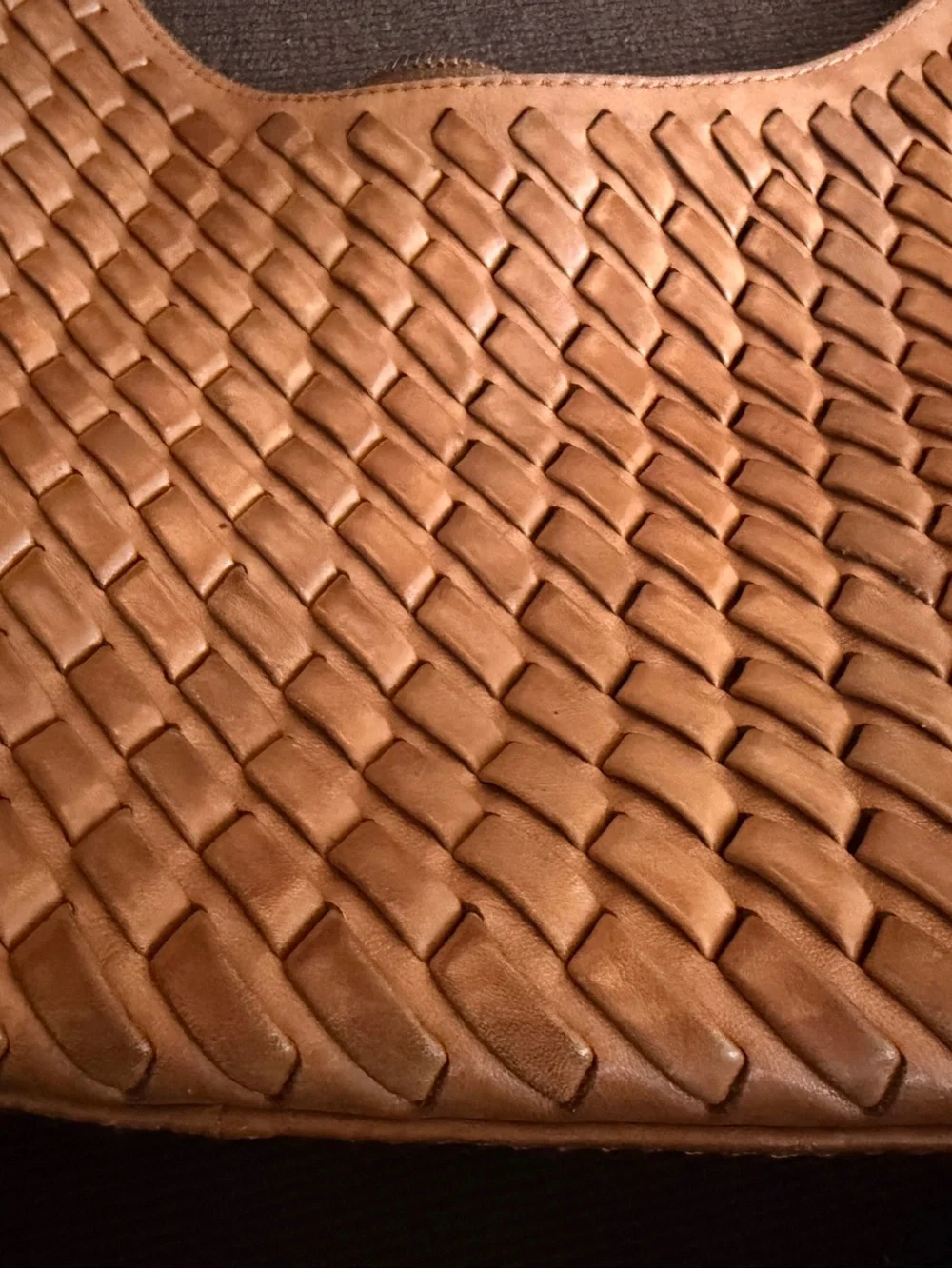 Brown Woven Leather Hobo Bag - Picture 6 of 7